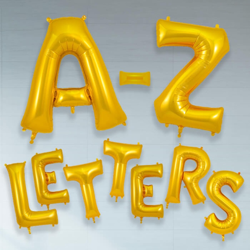Gold Letter A-Z Balloons 34"