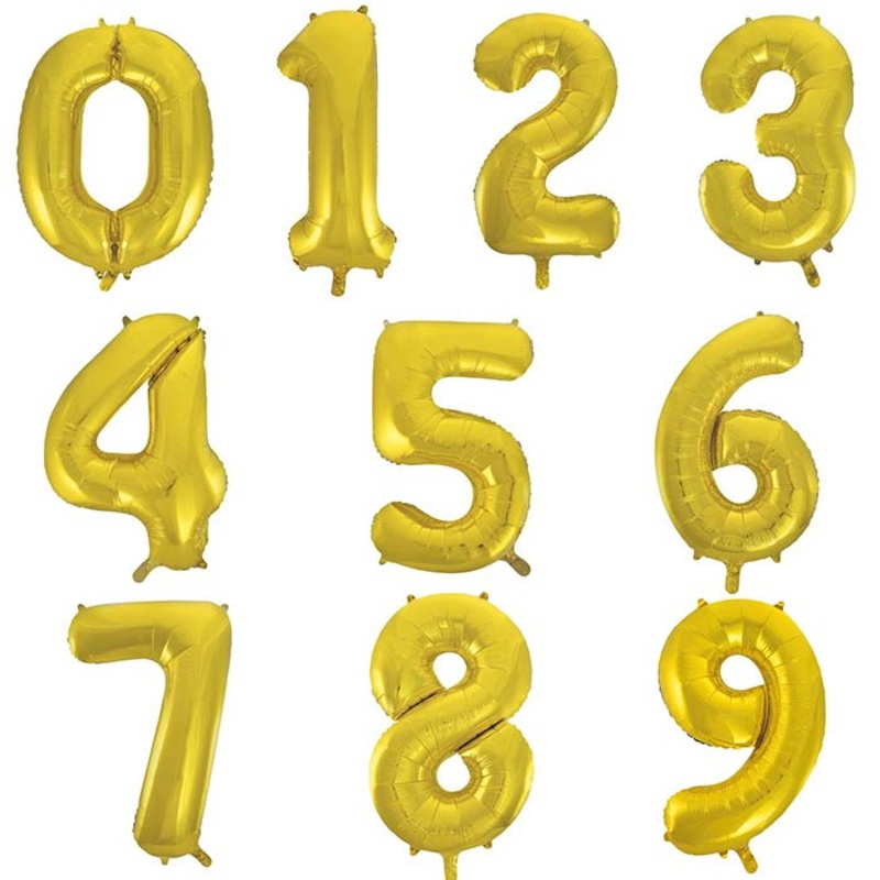 Gold Number Balloons - Anagram 34 inch