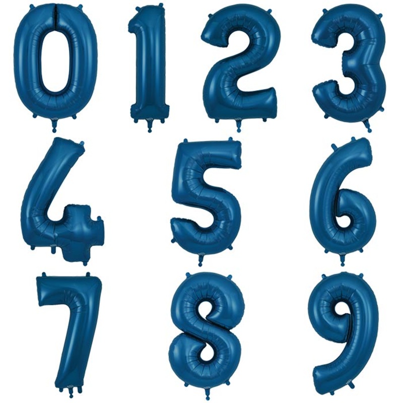 Navy Blue Number Balloons 0-9