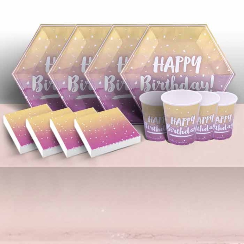 Ombre Rose Gold Birthday Party Pack (Starter)