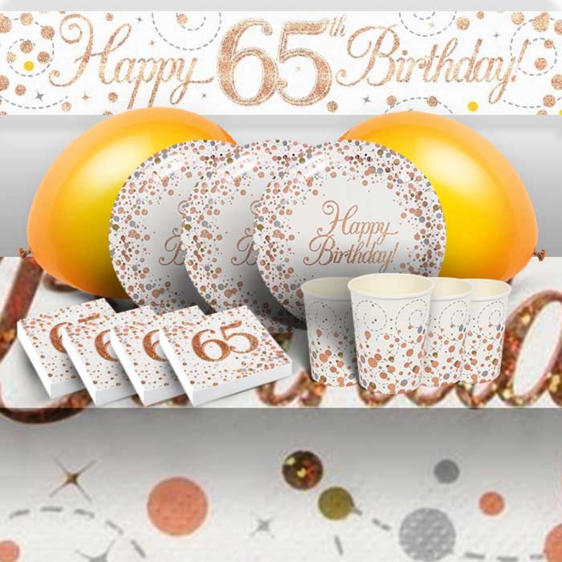 Party Packs - 65th Birthday Rose Gold