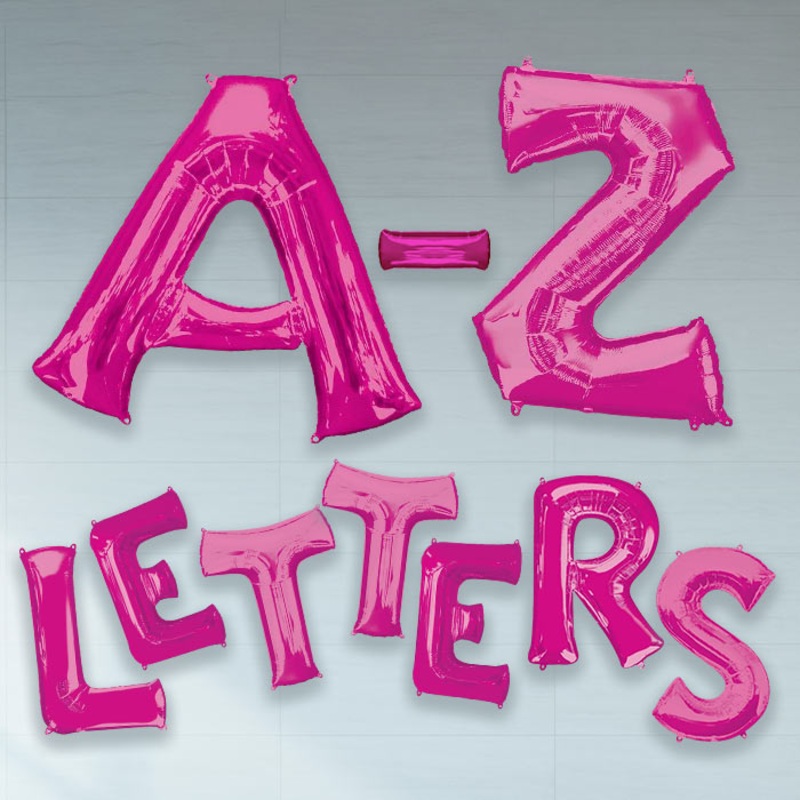 Pink 16" A-Z Letter Shaped Foil Balloon - Air Fill - Buy Online