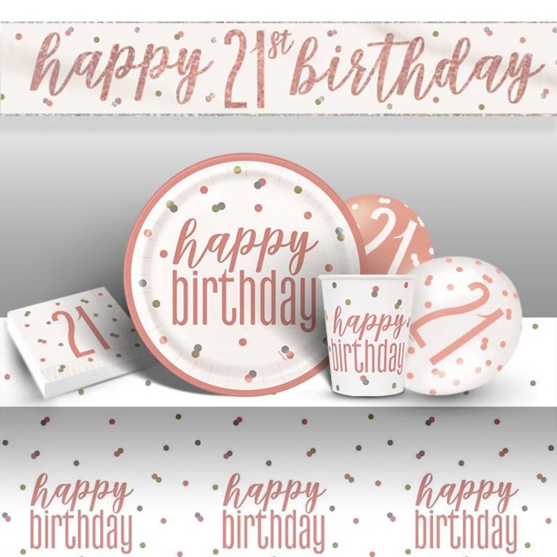 Rose Gold 21st Birthday Party Packs (Premium)