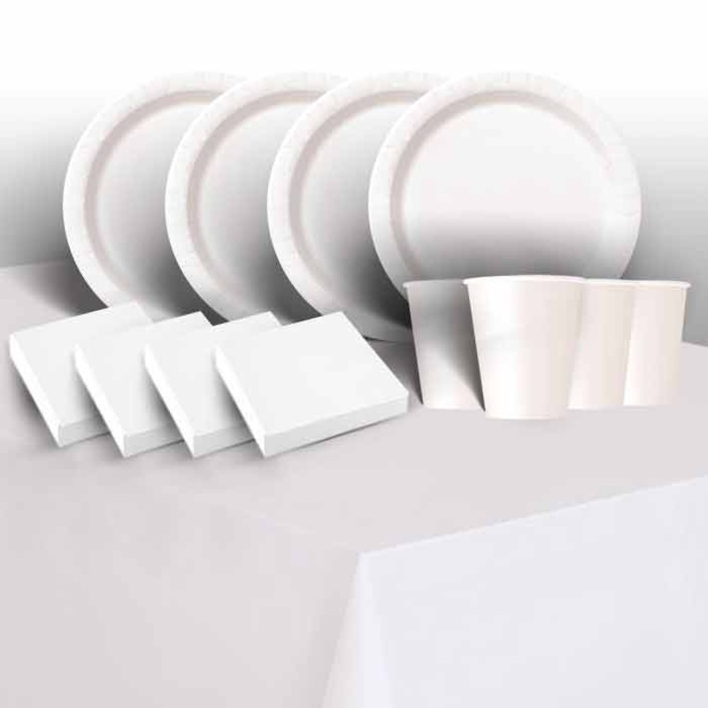 Solid White Coloured Party Pack (Starter)
