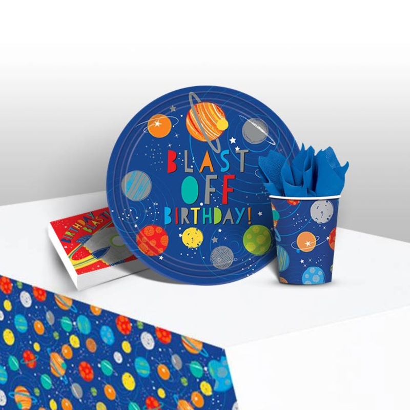Space Party Plates and Cups Tableware Pack