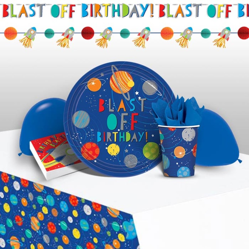 Space Rocket Birthday Party Pack with Decorations