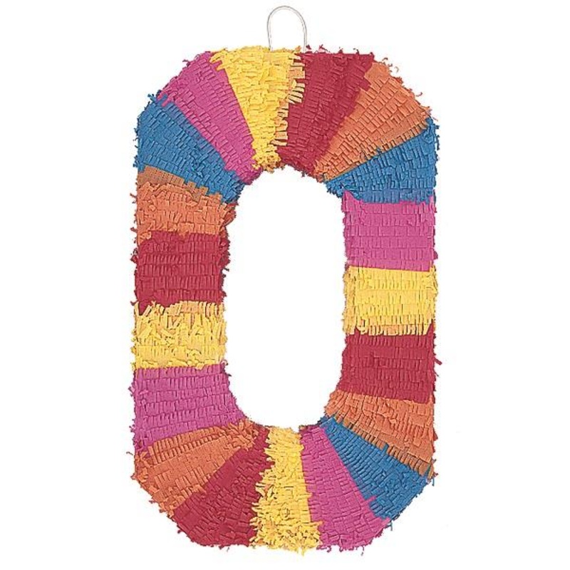 Number 0 Rainbow Design Pinata Party Game | Decoration - Buy Online