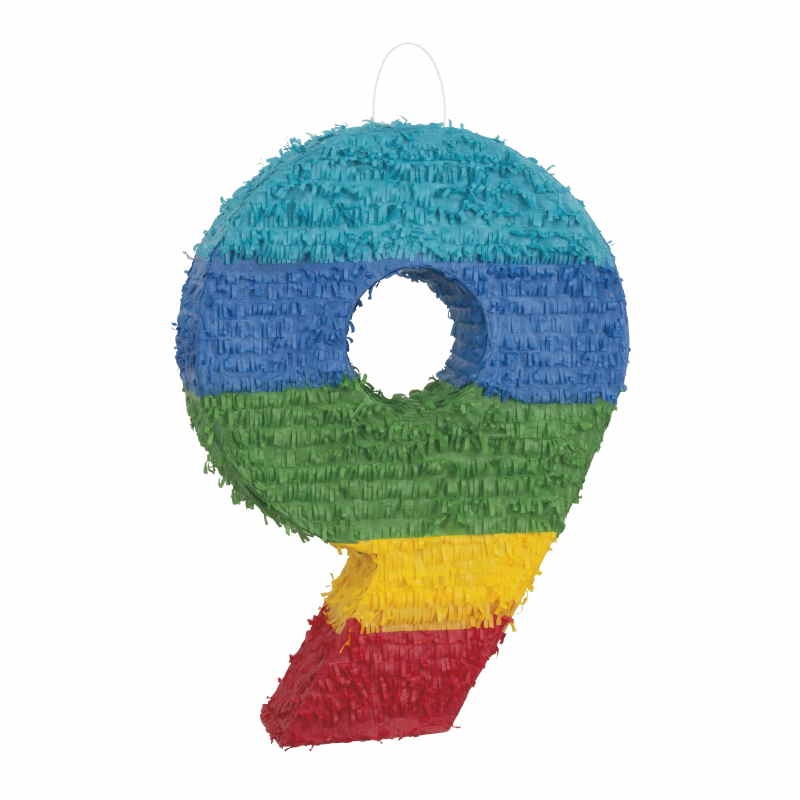 Pinata Number 9 Colourful Stripes