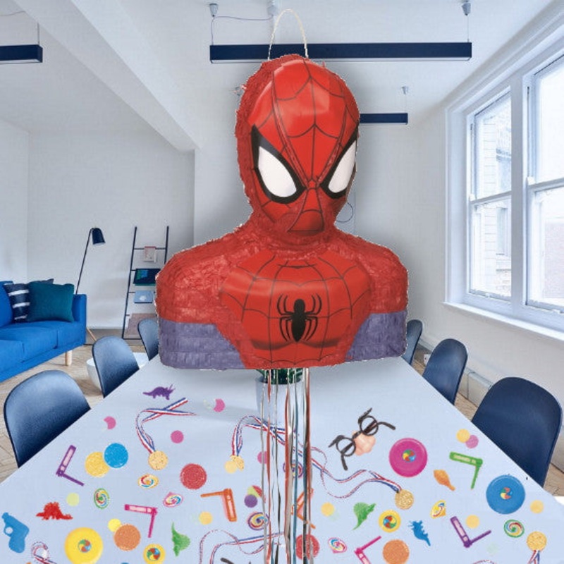 Spiderman Pull Pinata Party Kit with Favours and Confetti - Buy Online