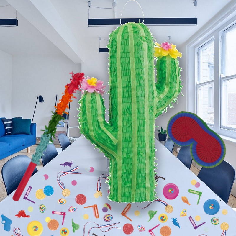 Cactus Pinata Party Kit with Favours and Confetti