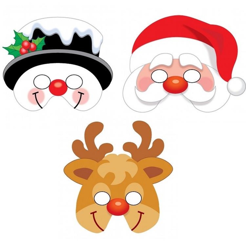 Christmas Face Masks Santa Snowman Reindeer