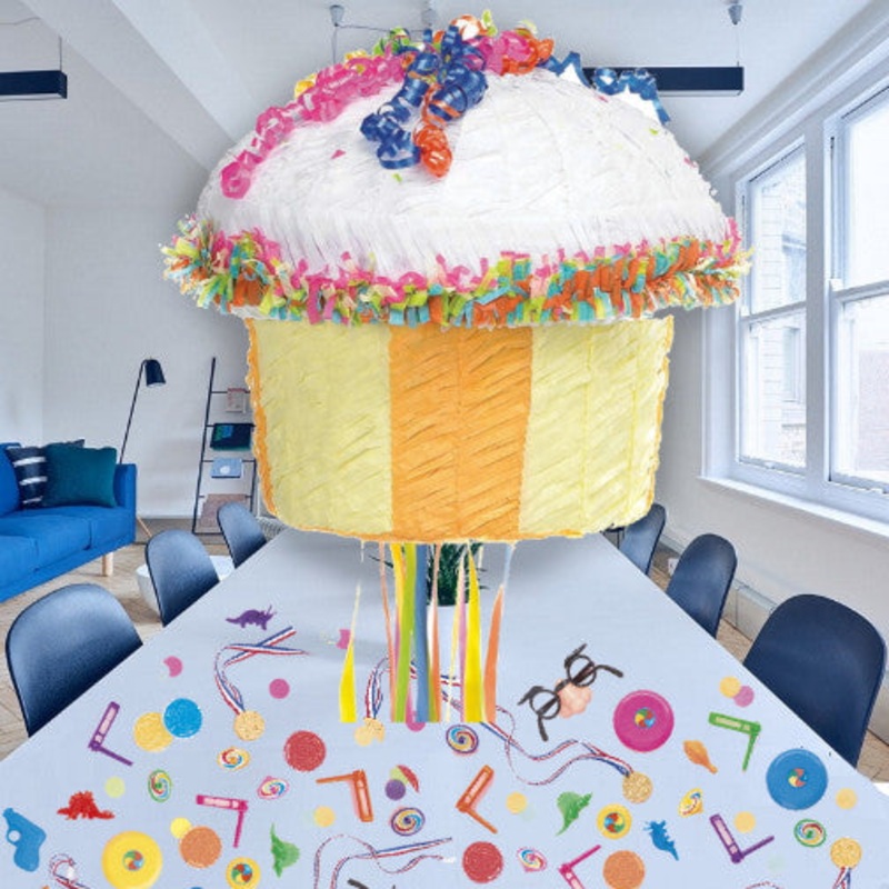 Cupcake Pull Pinata Party Kit with Favours and Confetti - Buy Online