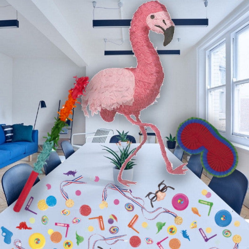 Flamingo Pinata Party Kit with Favours and Confetti - Buy Online
