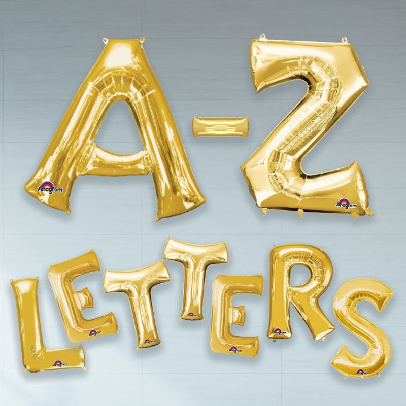 Gold Foil Letter Balloons A-Z
