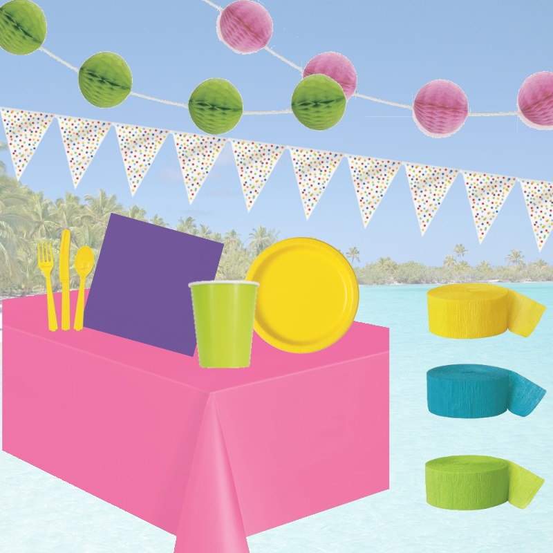 Neon Party Supplies - Garden Party Pack