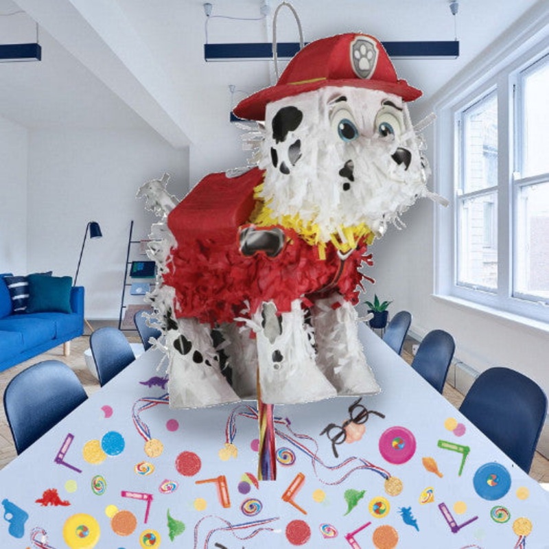 Paw Patrol Marshall Shaped Pull Pinata Party Kit with Favours and Confetti