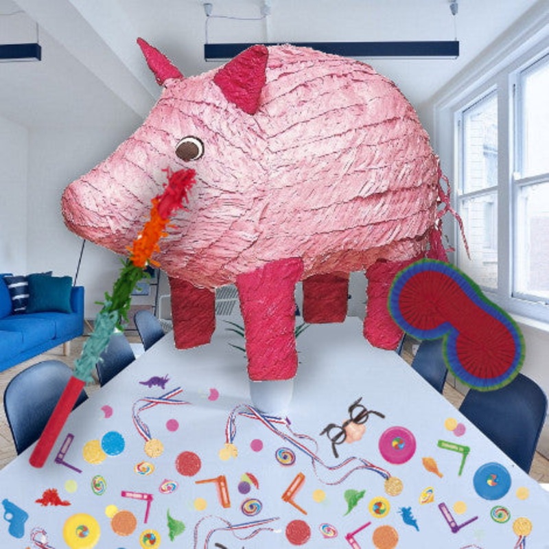 Pig Filled Pinata Kit with Accessories