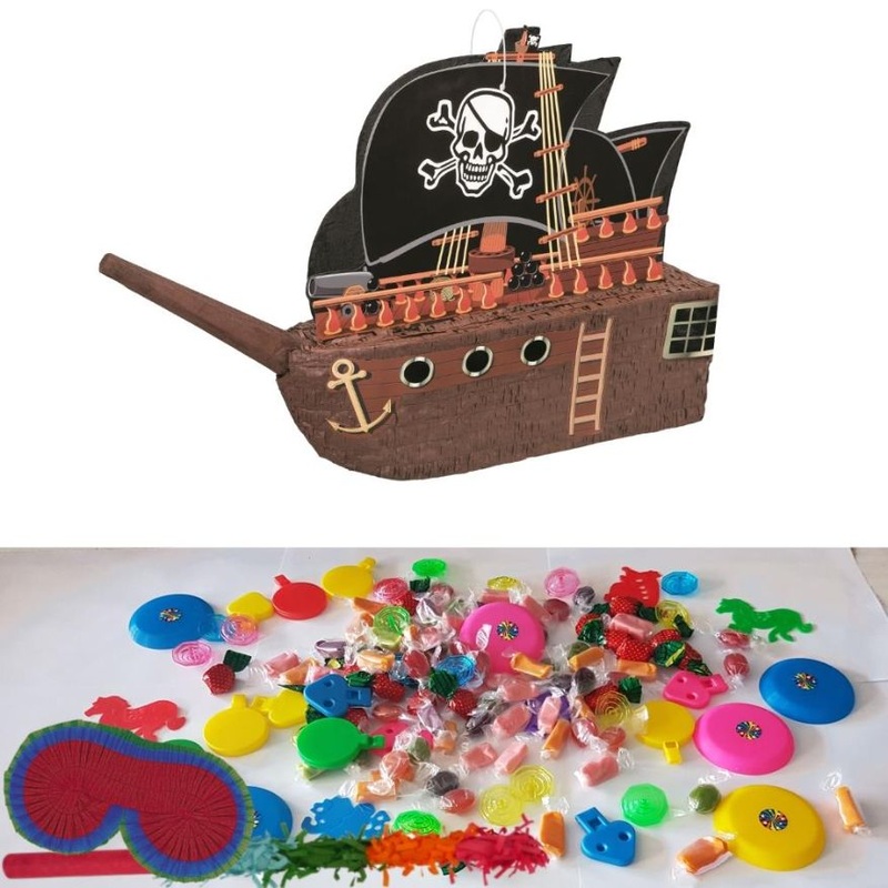 Pirate Ship Pinata Party Kit with Favours and Confetti - Buy Online
