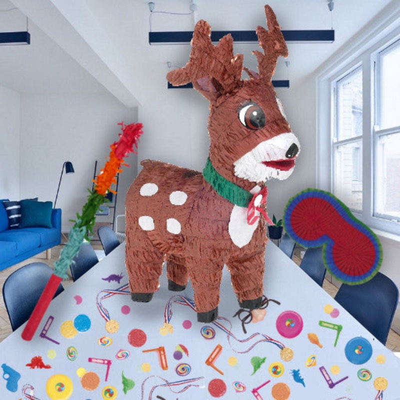 Reindeer Pinata Party Kit with Favours and Confetti - Buy Online