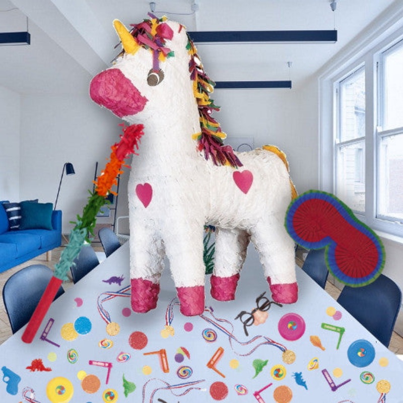 Unicorn Pinata Party Kit with Favours and Confetti - Buy Online