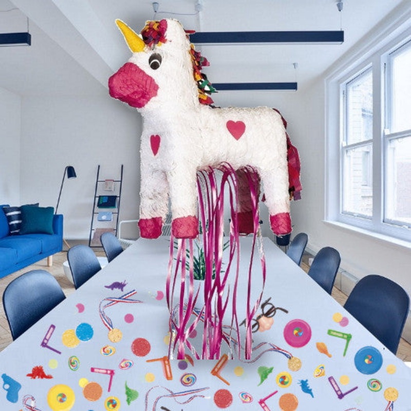 Unicorn Pull Pinata Party Kit with Favours and Confetti - Buy Online