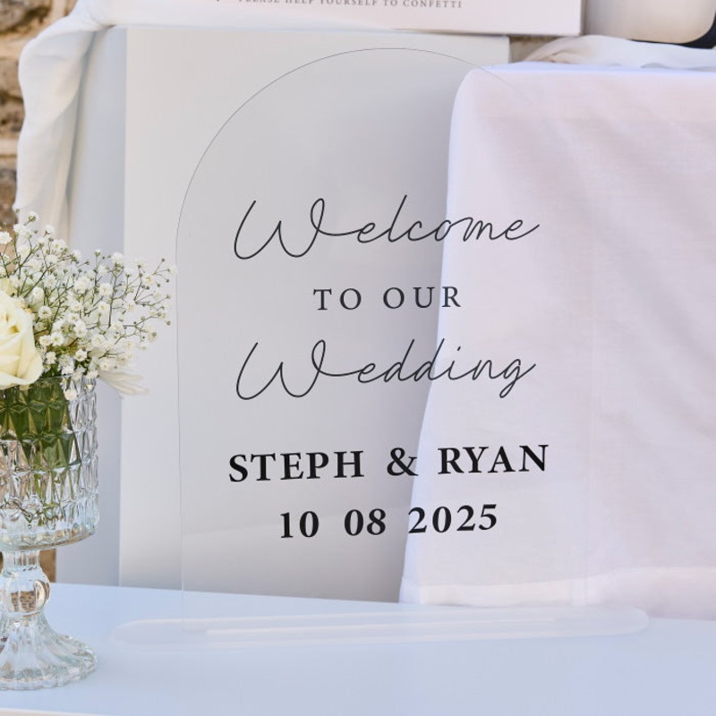 Customisable Black and White 'Welcome To Our Wedding' Sign
