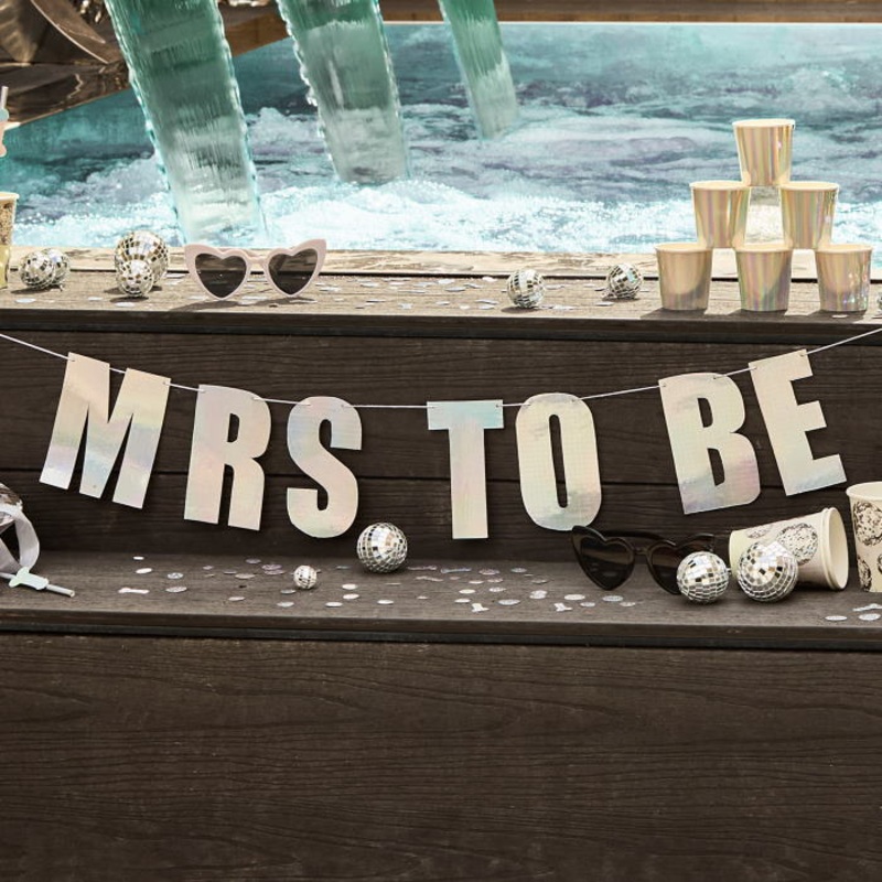 Iridescent Mrs to Be Disco Hen Party Banner 2 metres