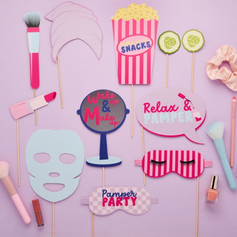 Pamper Party Make Up Photo Props - Pack of 10