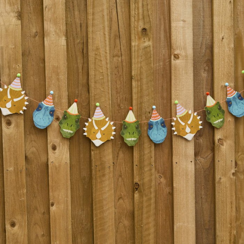 Roar Dinosaur Card Garland 4 metres