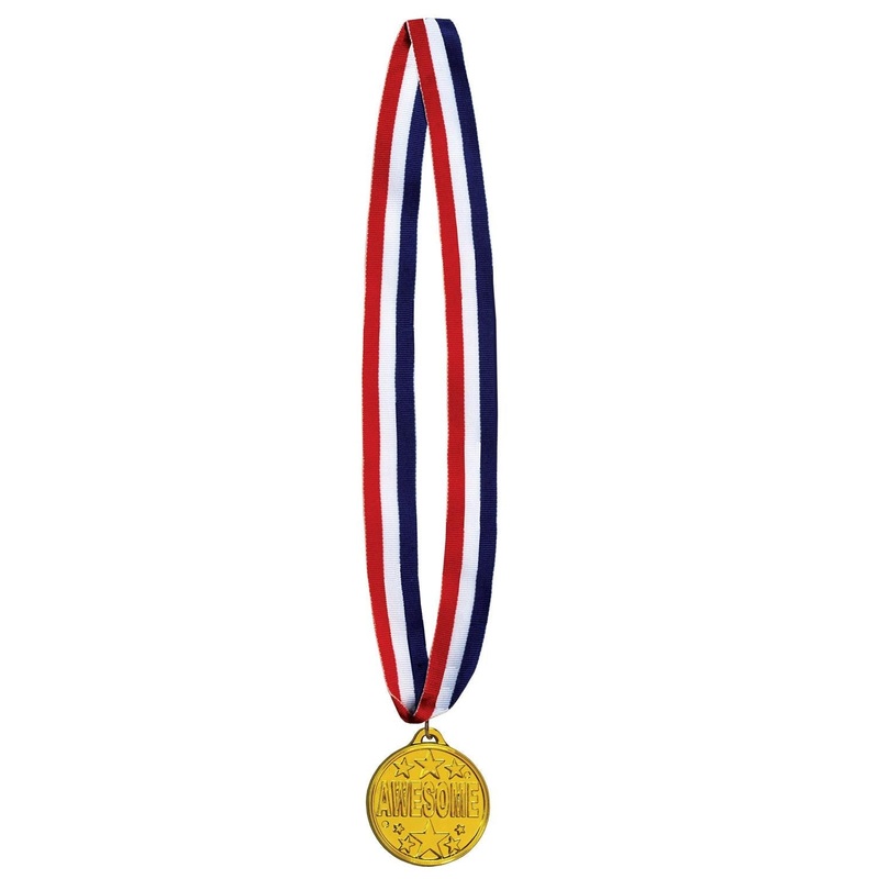 12 Pack Beistle Awesome Medal with Ribbon