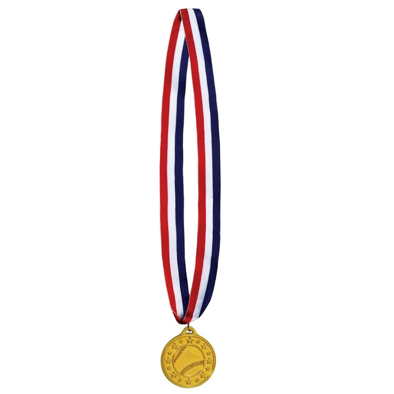12 Pack Beistle Baseball Medal with Ribbon