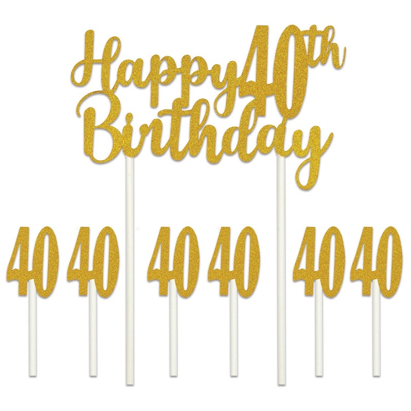 12 Pack Beistle Happy 40th Birthday Party Cake Topper