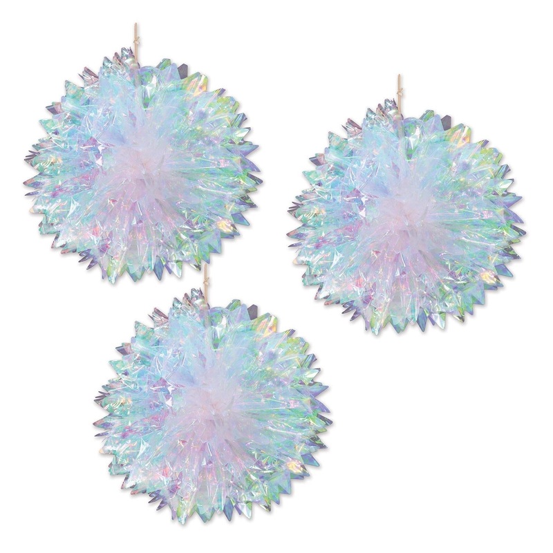 18 Pack Beistle Iridescent Party Fluff Balls