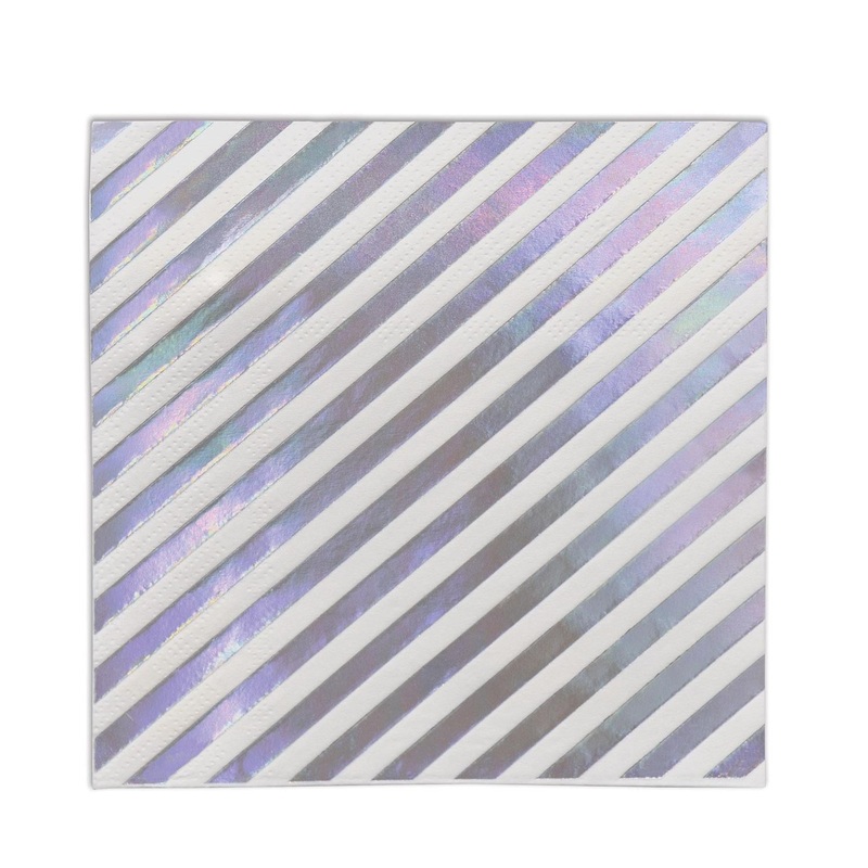 192 Pack Beistle Iridescent Stripes Party Luncheon Napkins