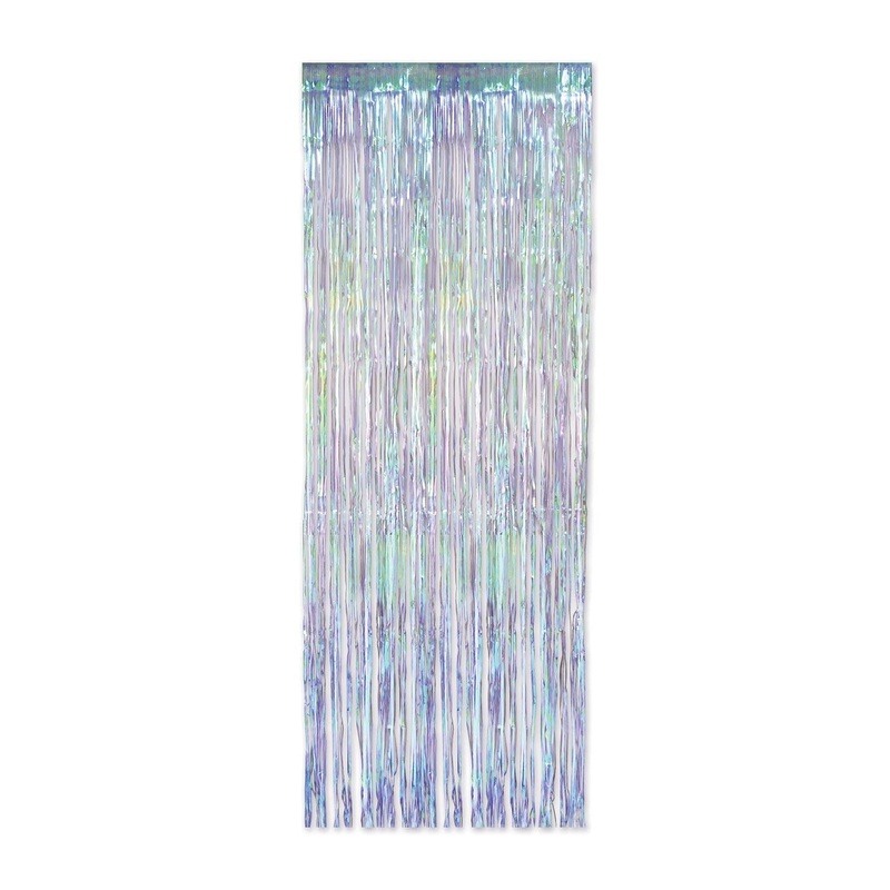 6 Pack Beistle 1-Ply Iridescent Party Fringe Curtain