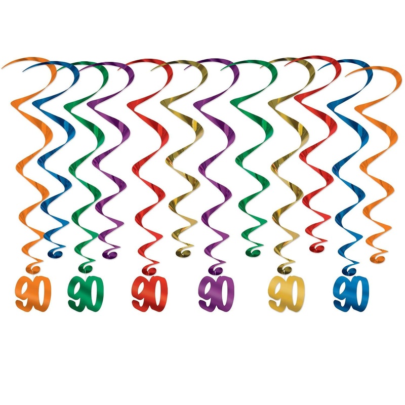72 Pack Beistle 90th Birthday Party Whirls
