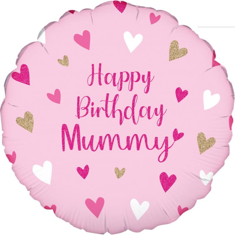 Happy Birthday Mummy Hearts Foil Balloon