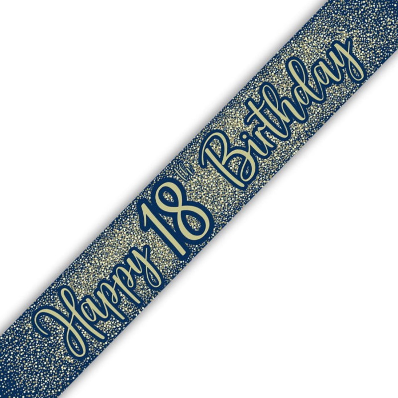 Navy Blue & Gold 18th Birthday Foil Banner 9ft