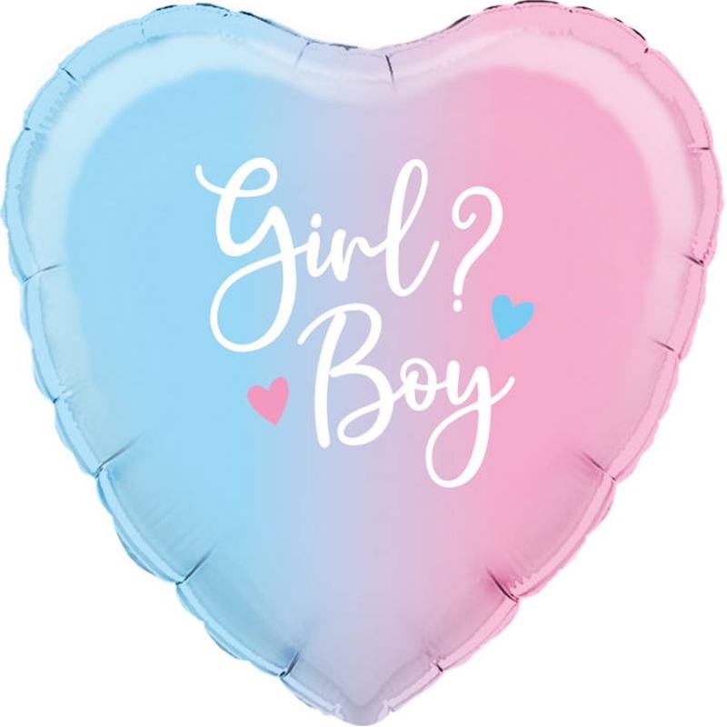 Ombre Heart Boy or Girl Foil Balloon