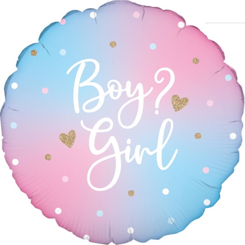 Pastel Ombre Gender Reveal Foil Balloon