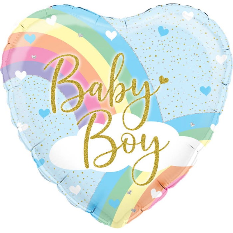 Pastel Rainbow Baby Boy Foil Balloon