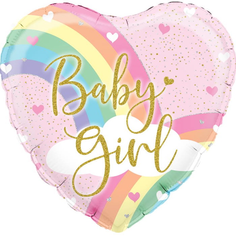 Pastel Rainbow Baby Girl Foil Balloon