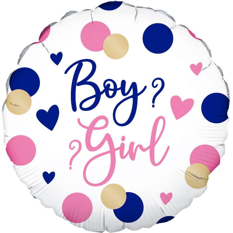 Pink and Navy Gender Reveal Foil Balloon