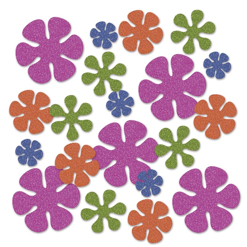 12 Pack Beistle Retro Flower Deluxe Party Sparkle Confetti (0.5 Oz/Pkg)