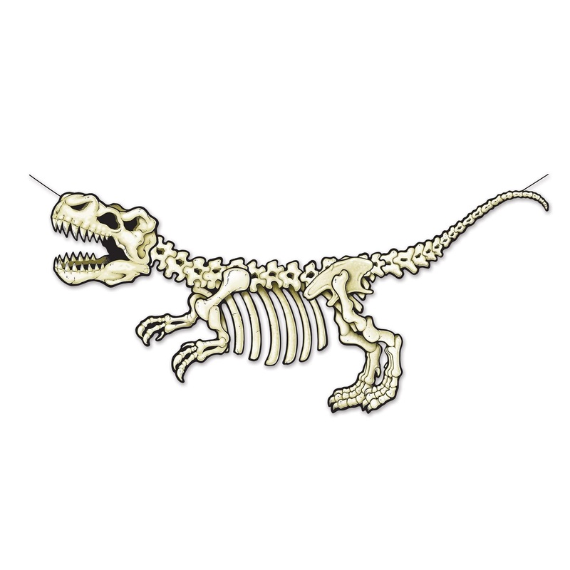 12 Pack Beistle T-Rex Skeleton Party Streamer