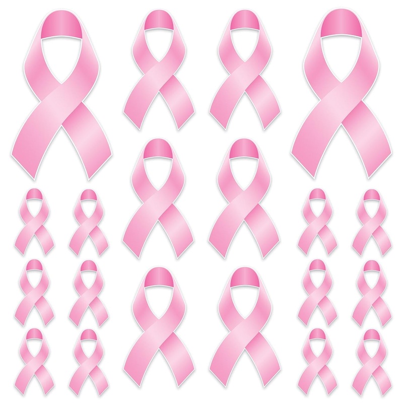 240 Pack Beistle Pink Ribbon Party Cutouts