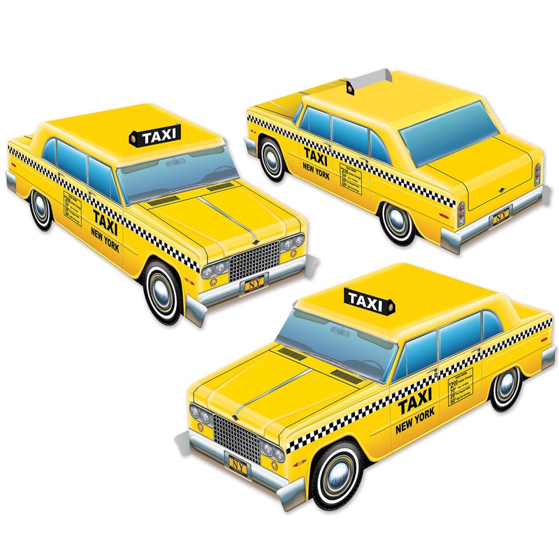 36 Pack Beistle 3-D Taxi Cab Party Centerpieces