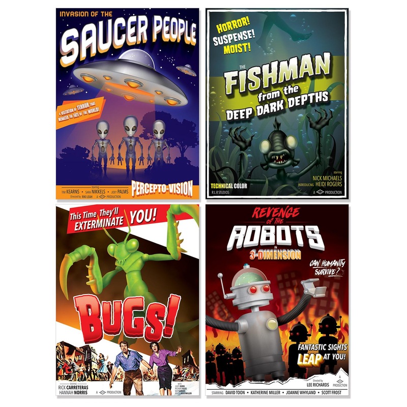 48 Pack Beistle 50's B-Movie Drive-In Party Poster Cutouts