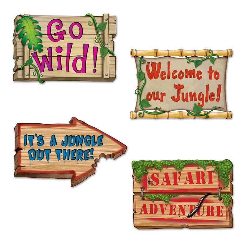 48 Pack Beistle Jungle Party Sign Cutouts