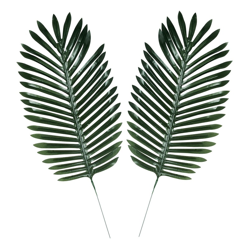 6 Piece Beistle Luau Party Fabric Fern Palm Leaves